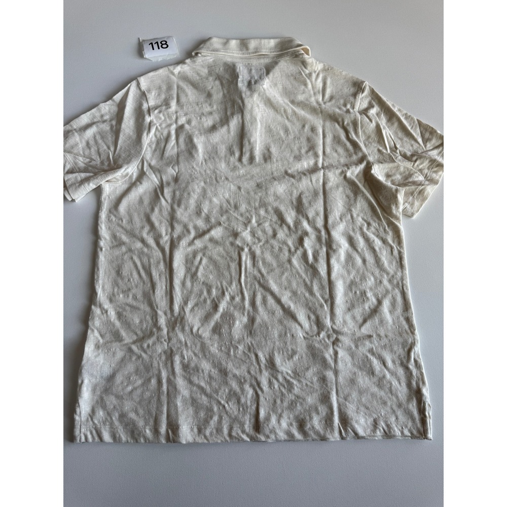 Goodfellow‎ & Co. Polo Shirt No Roll Collar Short Sleeve Casual Beige L